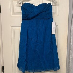 J. Crew Vibrant Blue Strapless Dress